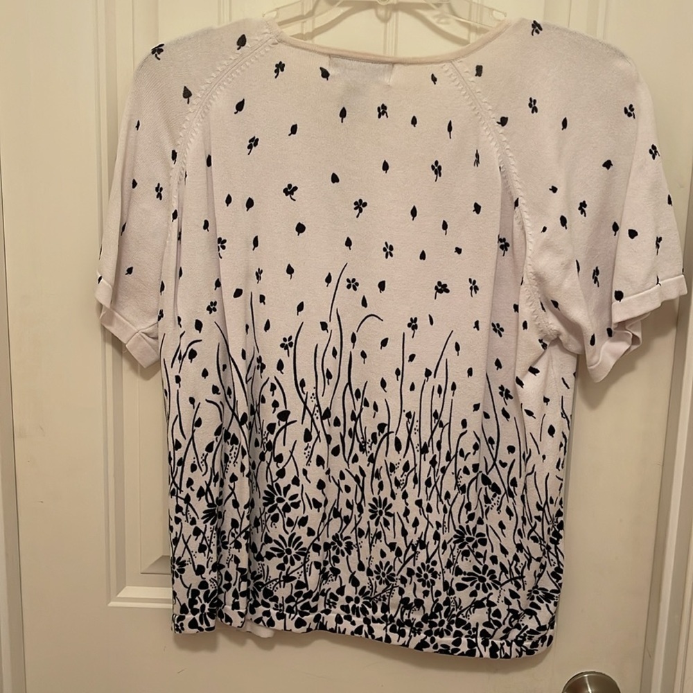 CD Daniels Black & White Short Sleeve Sweater Women’s Size 1X gradating pattern - Picture 6 of 8
